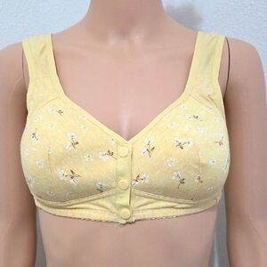 Yellow Floral Button-Front Bra